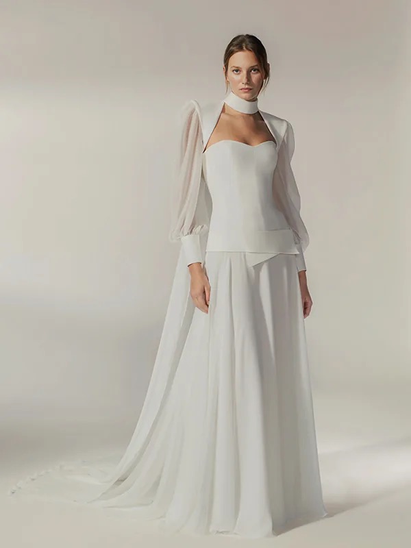 Bolero in chiffon da sposa, accessorio elegante
